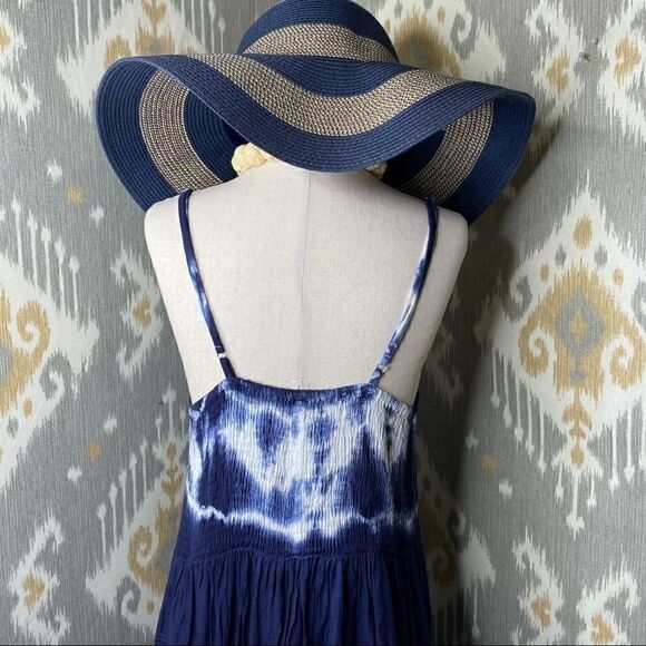 RAVIYA Navy Tie-Dye Hi-lo Cover-up Maxi Dress - LG - Picture 9 of 16
